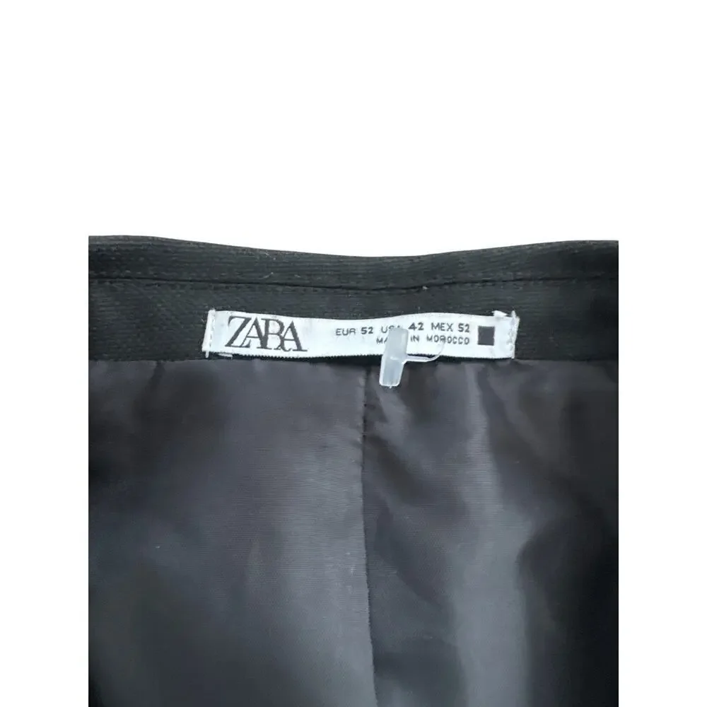 Zara Cool Comfort Black Suit Jacket 42R Slim Blazer Men’s EUR 52